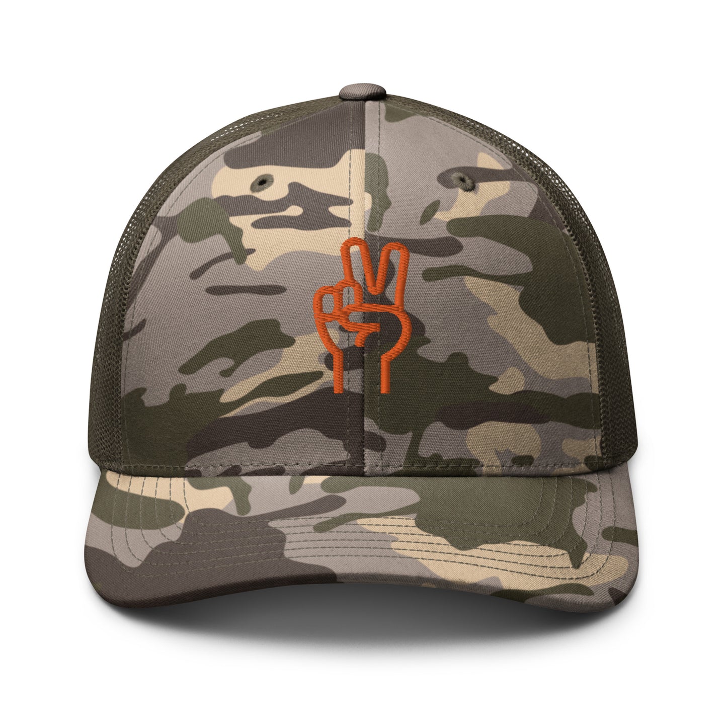 Peace Sign Trucker Hat in Camo