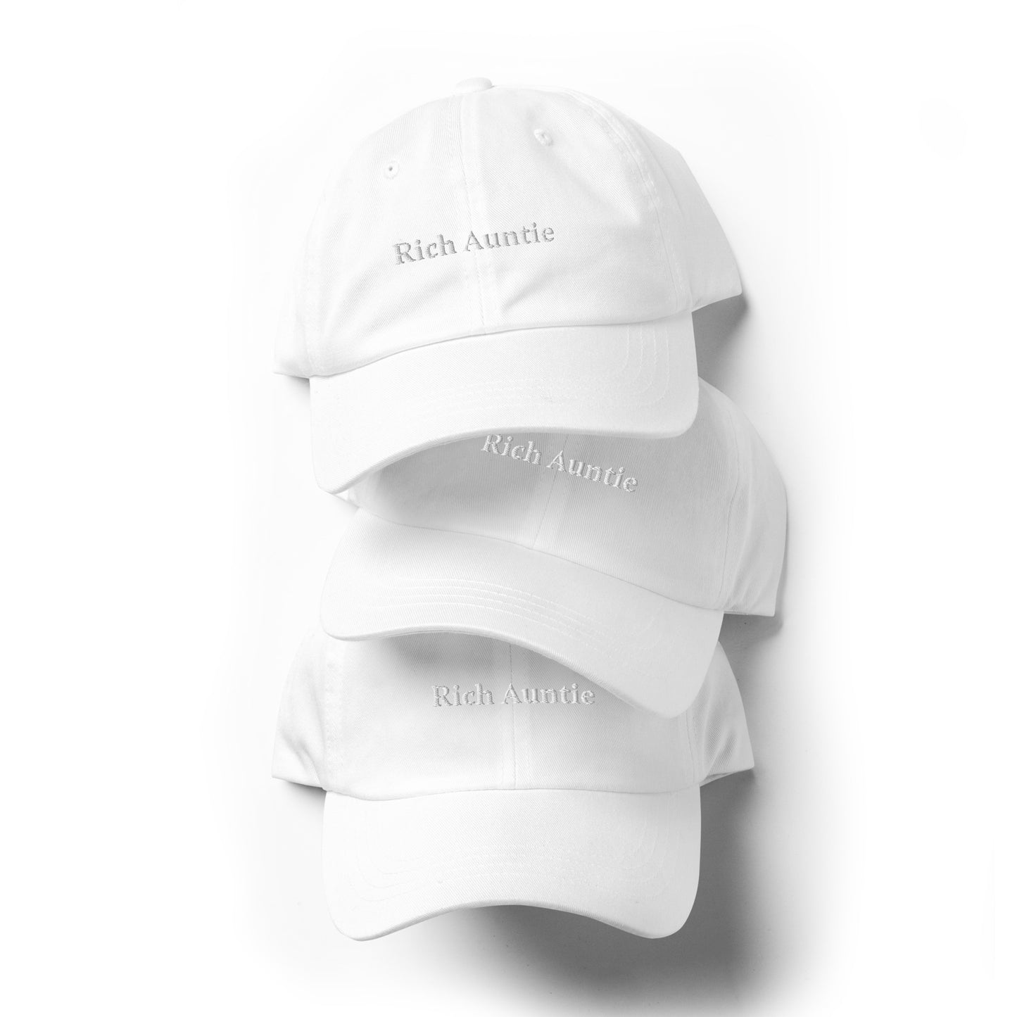 Rich Auntie Ball Cap in white/white