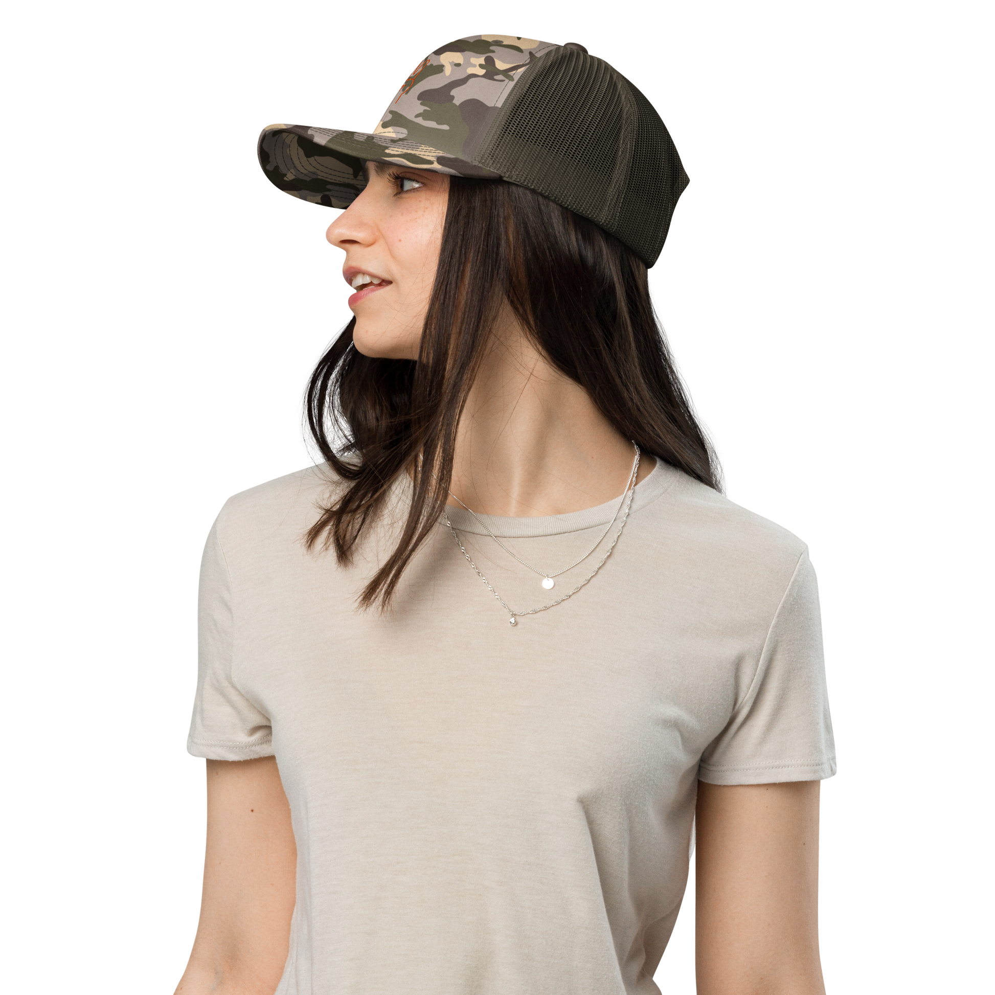 Camo Peace Hand Trucker Hat