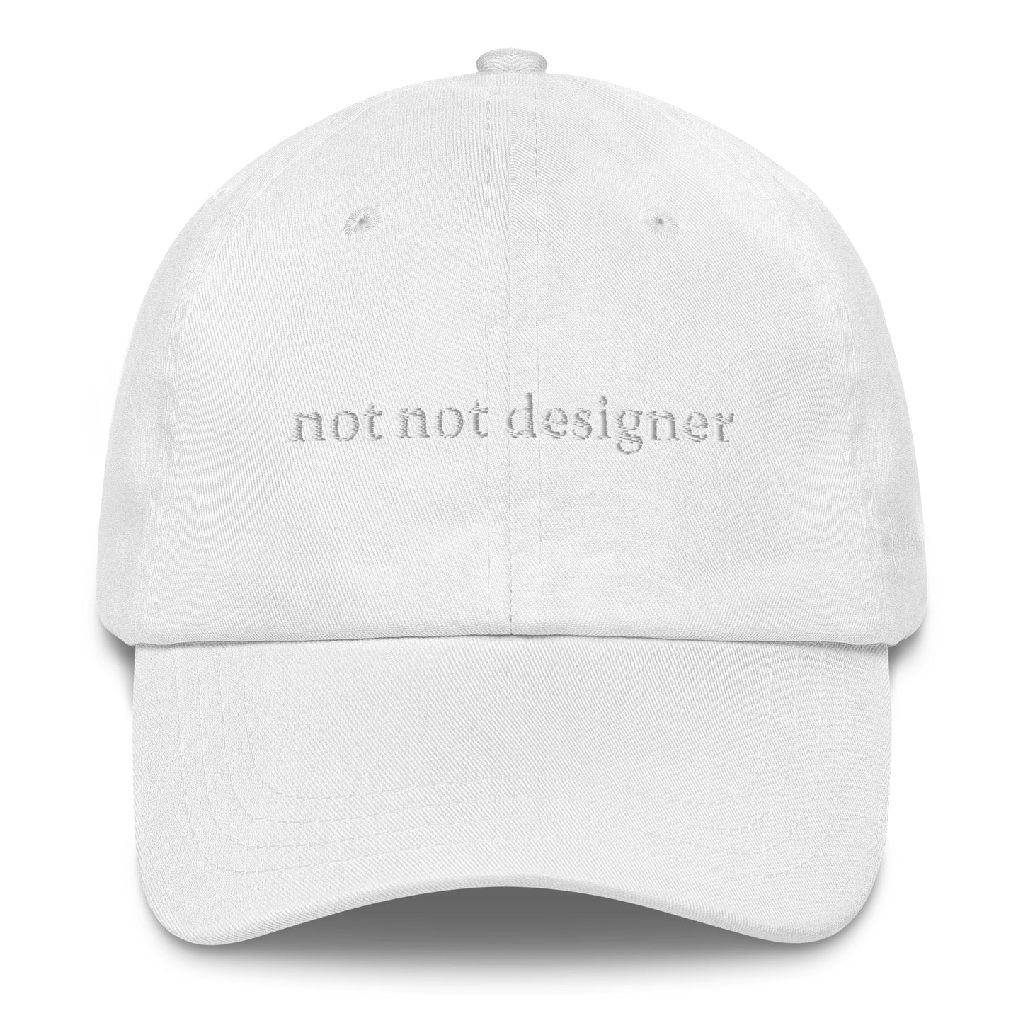Not Not Designer Ball Cap in white/white