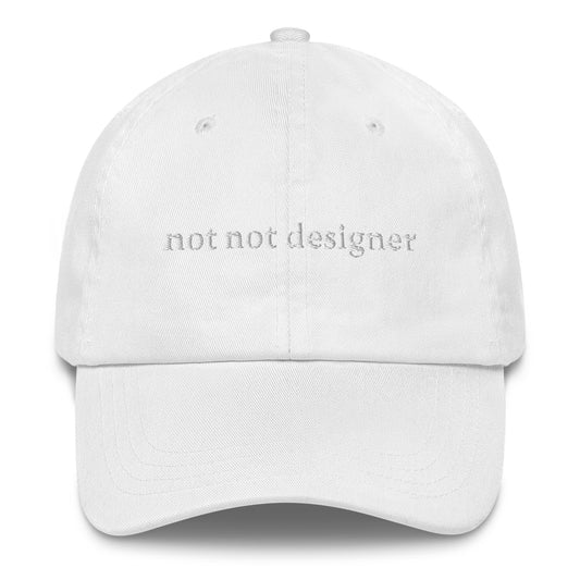 Not Not Designer Ball Cap in white/white