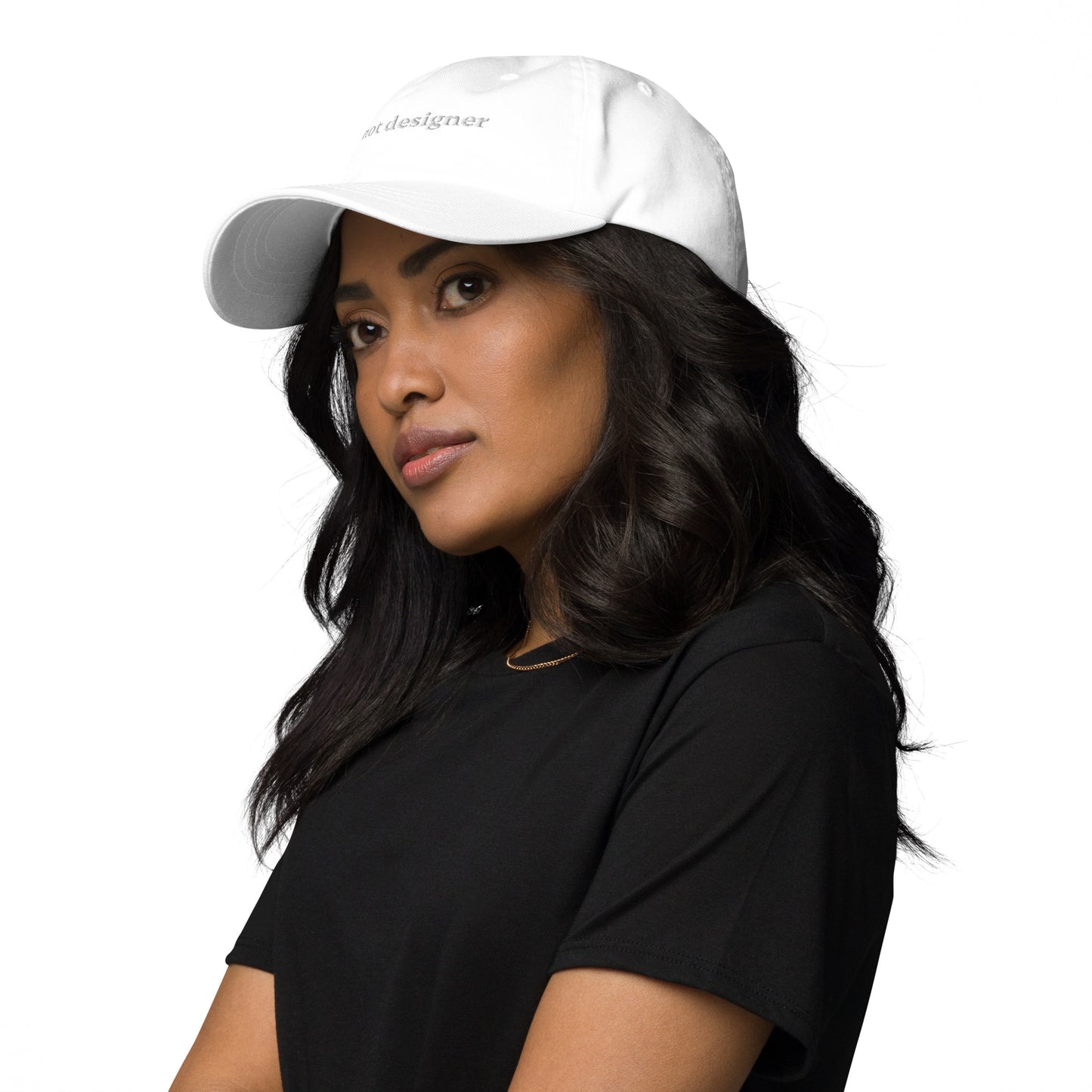 Not Not Designer Ball Cap in white/white